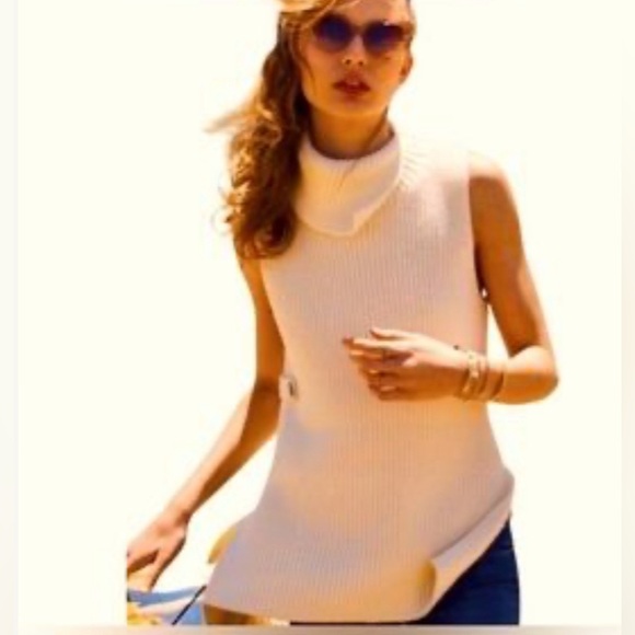 Anthropologie Alexa cowl tunic sleeveless sweater in cream - Picture 3 of 10